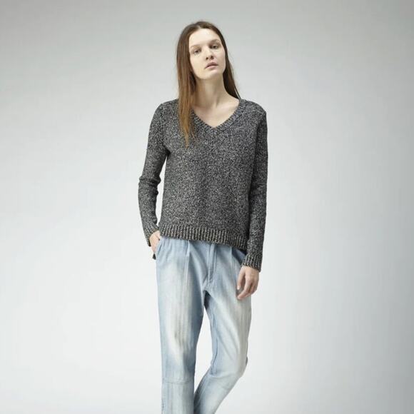 RAG & BONE Jackie Pullover Sweater Wool Gray Black {OO29} - Picture 1 of 6